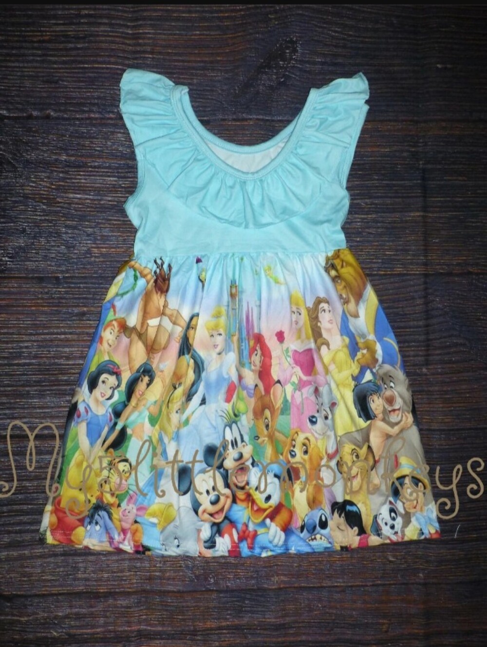 Boutique Disney Cartoon Characters Girls Dress - Picture 1 of 3